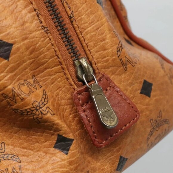 MCM Logogram Vicetos Hand Bag PVC Leather Brown Gold - Picture 9 of 15